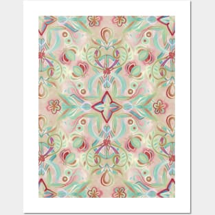 Soft Marsala and Sage Pattern Posters and Art